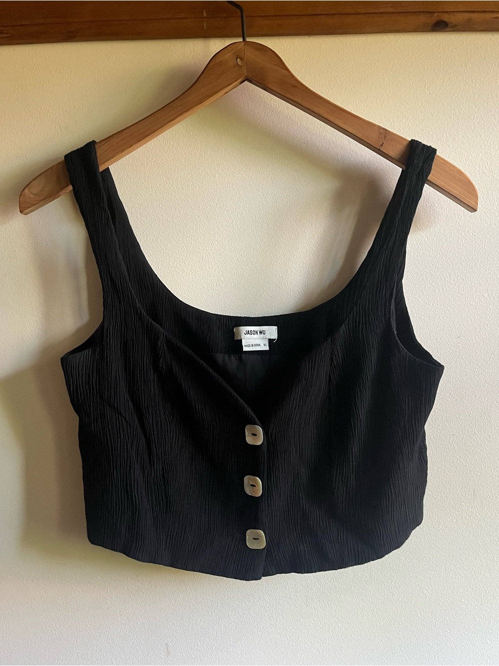 Jason Wu Cropped Top With Abalone Buttons